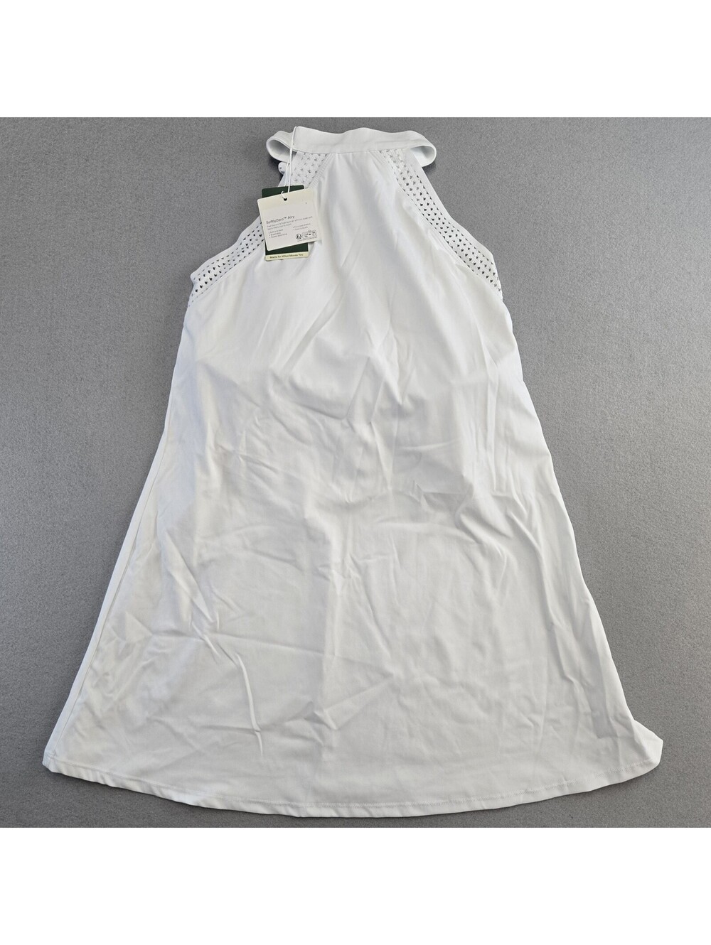 Halara SoftlyZero Airy Halter Dress Womens L White Built-In Shorts Stretch NWT